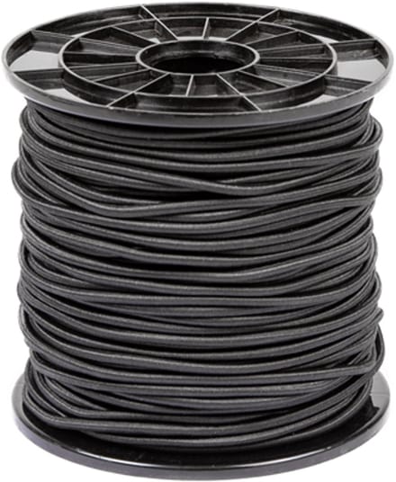 Rubbermagazijn - Elastisch koord - Zwart - 4mm - Lengte: 100 meter - Elastiek op rol - Zeer elastisch & slijtvast