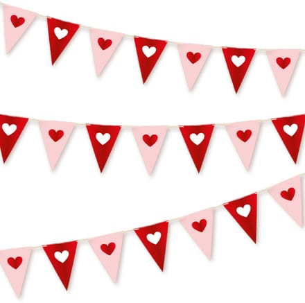 BTH - Valentijn Slinger - Hartjes Decoratie - Vlaggenlijn - Versiering - Vier De Liefde - Rood - 10m