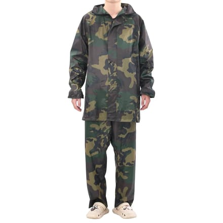 vidaXL - Regenpak - 2-delig - met - capuchon - (heren - / - camouflage - / - maat - XXL)