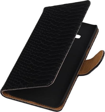 Samsung Galaxy J3 - Slang Zwart Booktype Wallet Hoesje