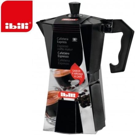 Espressomaker - Ibili - Bahia - Zwart aluminium - 1 kopje - 50 ml