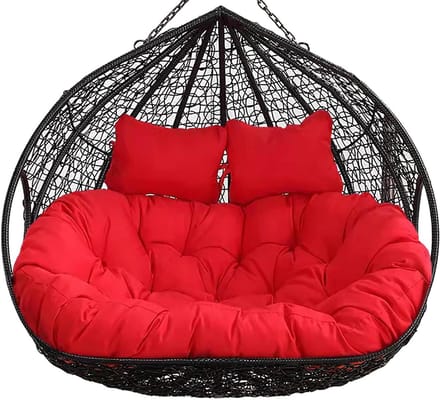 Stoelkussen - Hangstoel Kussen - Buiten Ontspannen - Extra Dikke Vulling - 130x125cm - Rood