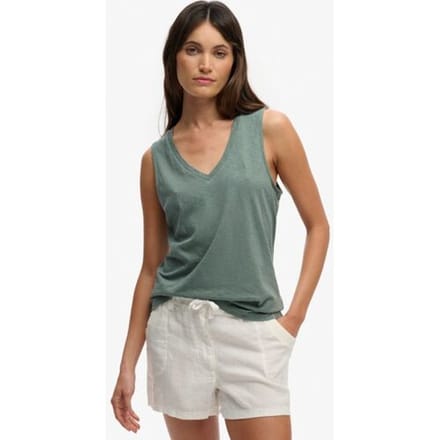 Superdry Studios Vee Mouwloze V-hals T-shirt Groen 2XS Vrouw