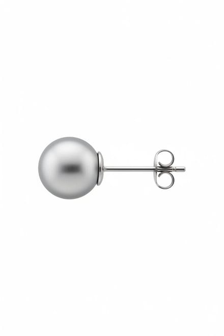 Oorbellen aus Chirurgenstahl mit Synthetischer Perle 8 mm Hochglanzpoliert