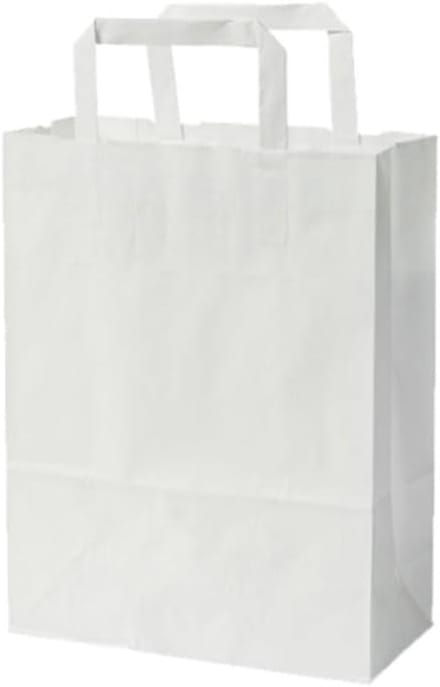 250 Witte Papieren Draagtassen - Herbruikbaar en Stevig - 22x28 cm