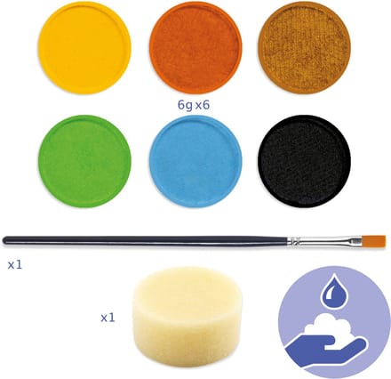 Djeco schmink palet - 6 kleuren make-up set voor kinderen.