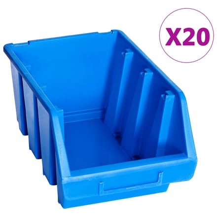 vidaXL - Stapelbakken - 20 - st - kunststof - blauw