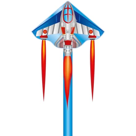Kindervlieger HQ Simple Flyer 120 Jet Plane 102003 Blauw 120 x 75 cm + 150 cm staart