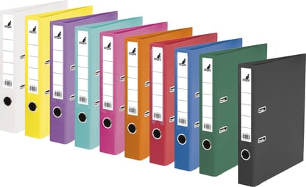 Kangaro ordner - A4 - 2-rings - rugbreedte 50mm - 10 stuks assorti kleuren