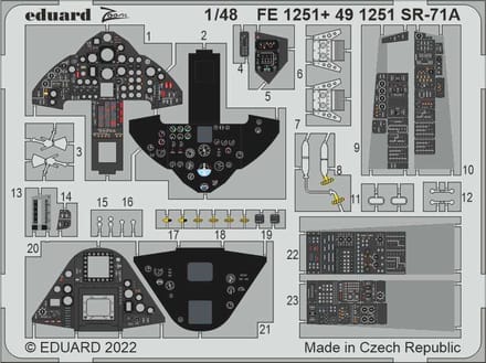Eduard Modelbouwdecoratie - FE1251 Accessoires for SR-71 A Blackbird - Photo-etch