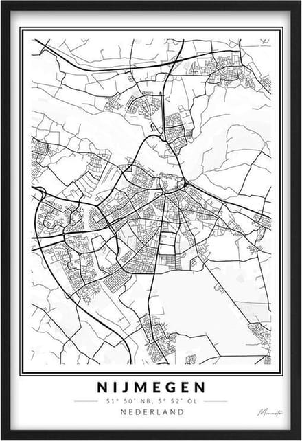Poster Stad Nijmegen A4 - 21 x 30 cm (Exclusief Lijst)