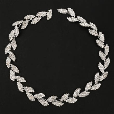 1 yard 1,5 cm Breed Strass Lint Boomblad Design AAA Diamantwikkelrol Decoratie gray