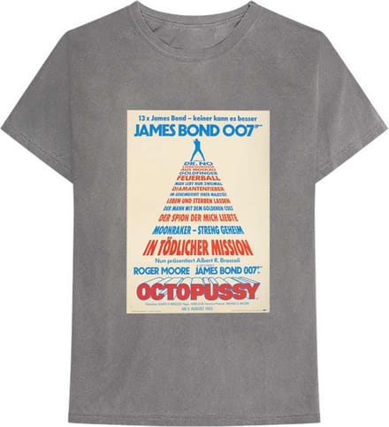 James Bond - Octopussy German Poster Heren T-shirt - S - Grijs