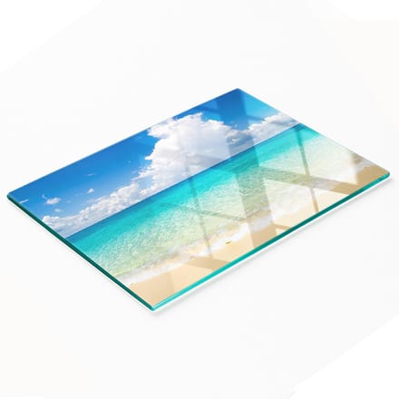Gehard multifunctioneel decoratief glazen bord Paradise Beach 80x52 cm