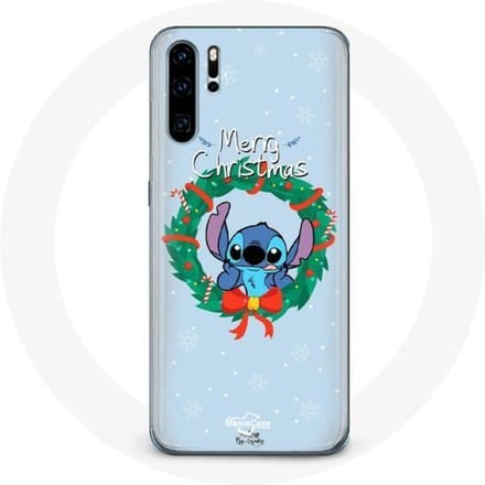 Coque pour Huawei P30 Pro Stitch neige joyeux Noël bleu
