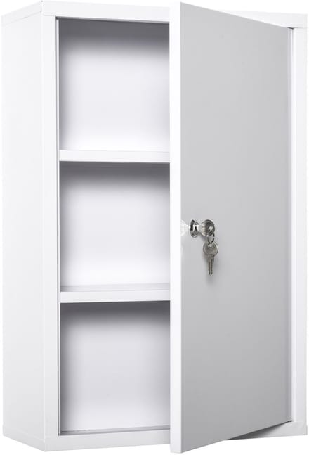 MODFU - Medicijnkast - Afsluitbaar - Wandmontage - Staal - Wit - 40 X 18 X 60 Cm