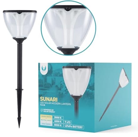 Moderne LED Solarlamp voor Buiten - Tuinverlichting met Schemeringssensor