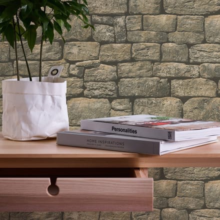 Natuursteen behang grijs taupe 20648003