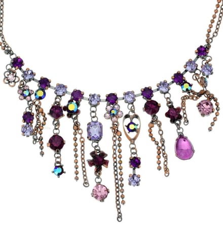 Behave - Paarse Ketting met Steentjes - 41 cm