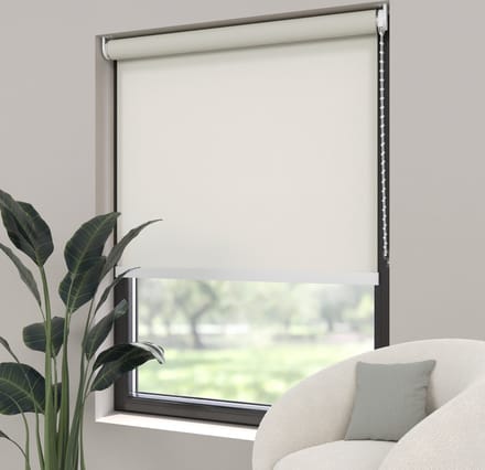 Dutchblinds Rolgordijn - lichtdoorlatend - Parel Wit - 65x190cm - Raamdecoratie op maat