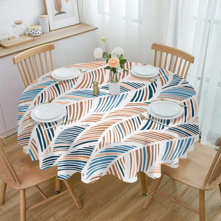 Waterdicht rond tafelkleed met abstracte textuur voor bruiloften, feesten en diners. Diameter 153cm gray