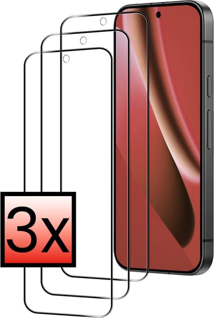Screenprotector - 3 Stuks - Geschikt voor Google Pixel 10a - Full Cover - Beschermglas - Gehard Glas - Tempered Glass - Screen Protector