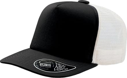 Atlantis Mid Visor 5 Panel Trucker Cap opnemen (Zwart)