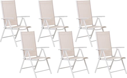 CATANIA - Tuinstoel set van 6 - Beige - Aluminium