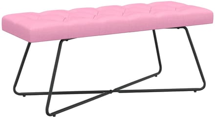 vidaXL - Bank - met - knopen - tufting - Roze - 110 - x - 40 - x - 46 - cm - Stof