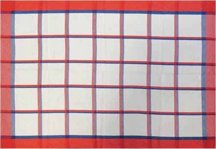 Jorzolino Blockstripe Theedoek (12 Stuks) - 50x70 cm - Red/Blue