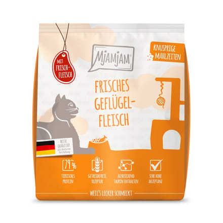 300 g MjAMjAM Knapperige Maaltijden Gevogelte Kattenvoer droog