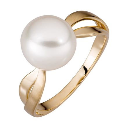 Orolino Ring Gold 585 mit weißer Süßwasserperle