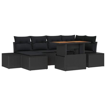 vidaXL - Tuinbank - Set - 7 - st - Zwart - en - Bruin