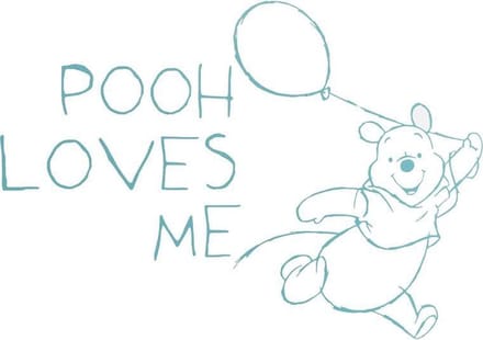 Anel Muursticker middel - Wishing Pooh Wit/Grijs