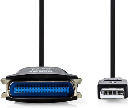 Nedis Parallelkabel - USB-A Male - Centronics 36-Pins Male - Vernikkeld - 2.00 m - Rond - PVC - Envelop