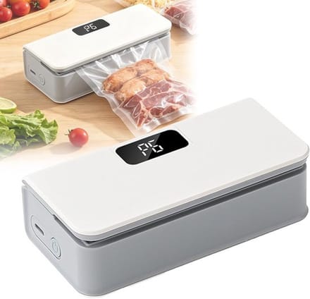 Oplaadbare mini-sealer – 2-in-1-functie – Temperatuurregeling met 6 standen – Wit