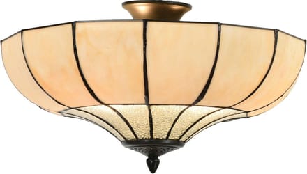 Lumilamp Plafondlamp Tiffany Ø 46x25 cm Beige Metaal