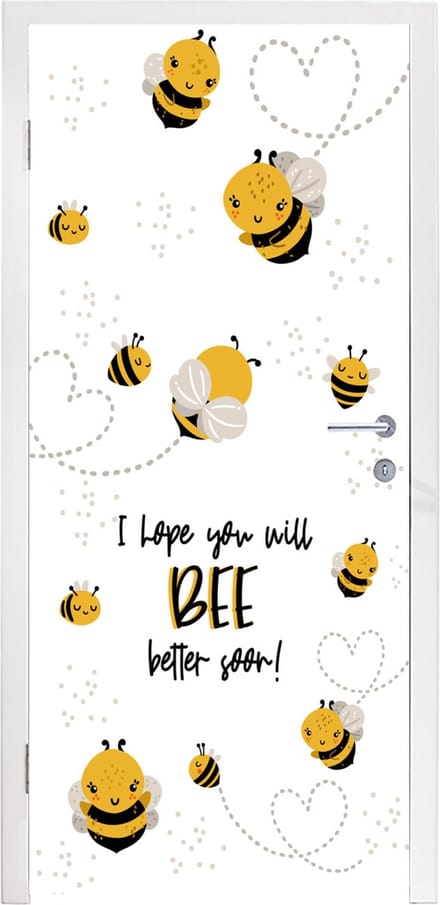 Deursticker Beterschap - Spreuken - Insecten - Bij - 90x205 cm - Deurposter