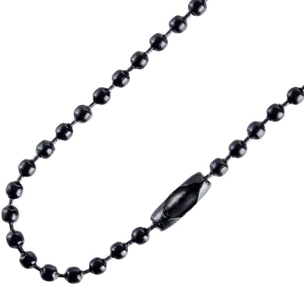 10 stuks - 10 cm - Kogelketting met sluiting / kogeldiameter 2,4 mm - Zwart