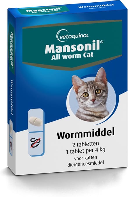 Mansonil All Worm Cat Ontworming - Kat - 4 tabletten