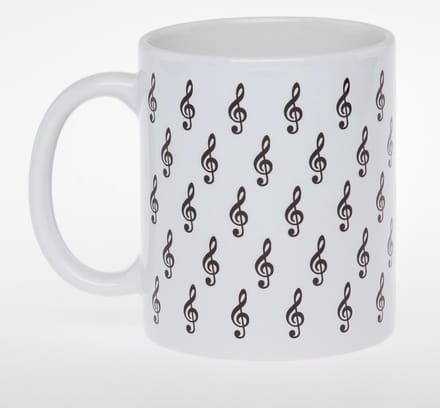 MusicGifts Espresso / Koffie mok (125 ml) met herhalende vioolsleuteltjes