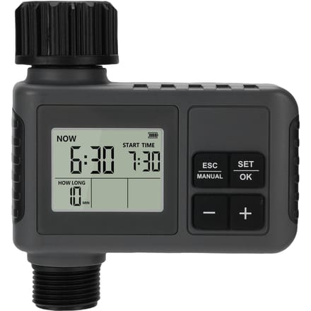 Sproeier Timer Slim Programmeerbaar Digitaal Tuinslang Water Druppelirrigatie met Regenvertraging Handmatig gray