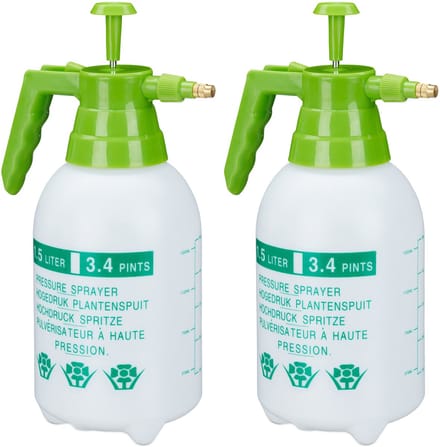 2x drukspuit 1,5 liter - hogedruk plantenspuit - druksproeier - plantensproeier