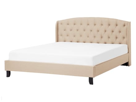 BORDEAUX - Tweepersoonsbed - Beige - 140 x 200 cm - Polyester