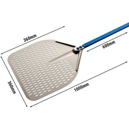 GGM Gastro Pizzaschaufel - AZZURRA - Aluminium - 360mm - perforiert Zilver
