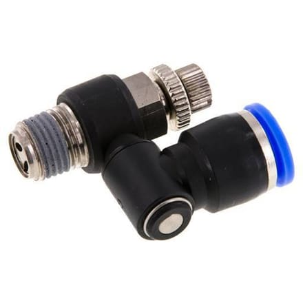 Draaibaar Regelventiel 10 mm - R1/4'' Regeling-Uit Messing/Nylon