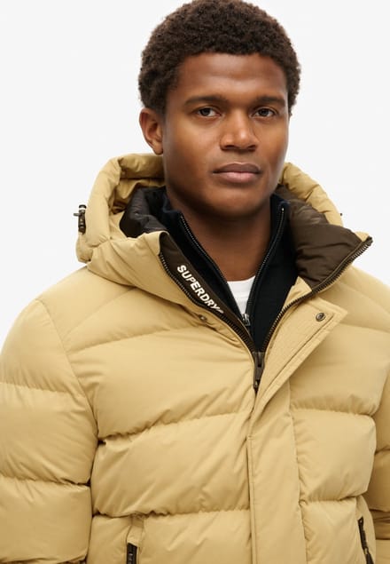 Superdry - Onze Sport-pufferjas van microvezel met capuchon - Heren - Gewatteerde jassen