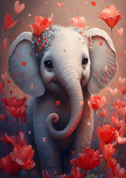 Diamond Painting - Dieren - Olifant - 30x40 cm