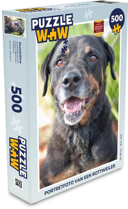 Puzzel Portretfoto van een Rottweiler - Legpuzzel - Puzzel 500 stukjes