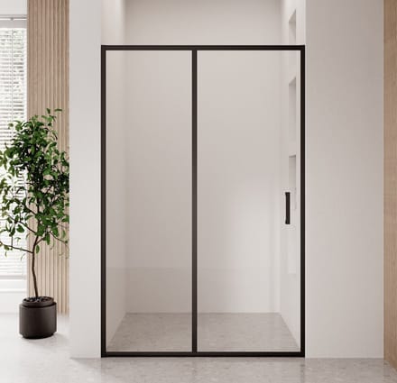 Badplaats Douchewand Calgary 100 x 190 cm – 6 mm Transparant Veiligheidsglas – Inclusief Schuifdeur – Inloopdouche – Zwart